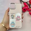 قاب گوشی iPhone 13 / iPhone 14 آیفون اورجینال فانتزی سخت آینه ای لنز کرومی ایربگ دار طرح لبوبو کد 108059