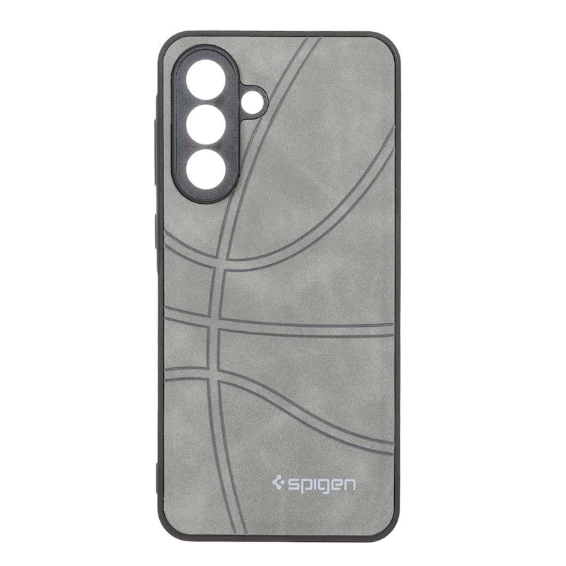 قاب گوشی Galaxy A36 / A56 سامسونگ جیر NBA اسپیجن Spigen ضد ضربه محافظ لنز دار طوسی کد 109042