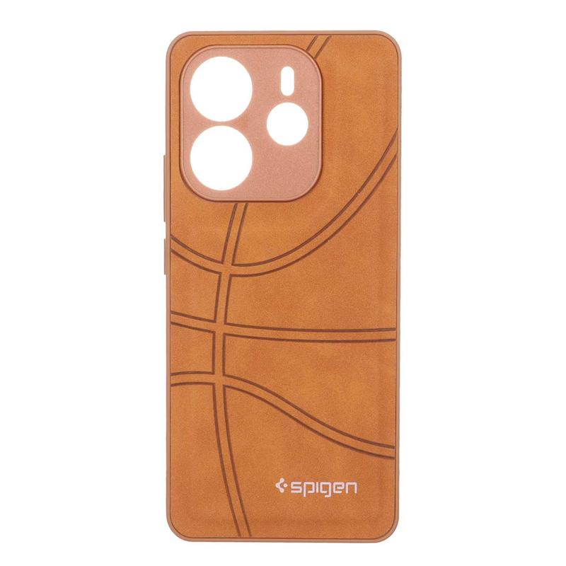 قاب گوشی Redmi Note 14 4G شیائومی جیر NBA اسپیجن Spigen ضد ضربه محافظ لنز دار عسلی کد 109130