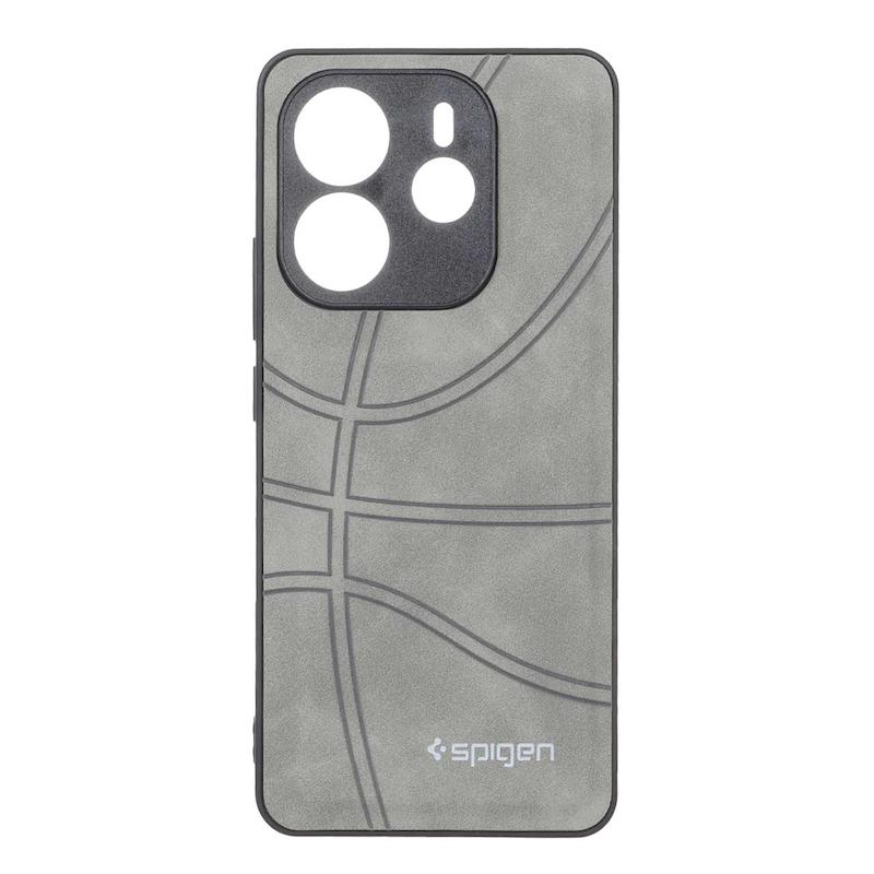 قاب گوشی Redmi Note 14 4G شیائومی جیر NBA اسپیجن Spigen ضد ضربه محافظ لنز دار طوسی کد 109131