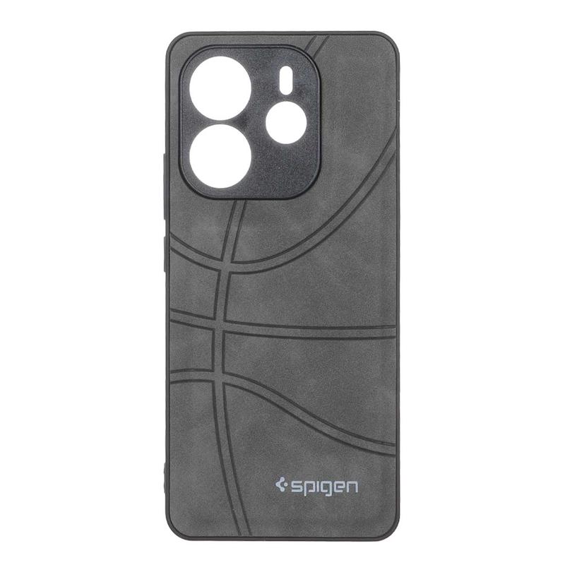 قاب گوشی Redmi Note 14 4G شیائومی جیر NBA اسپیجن Spigen ضد ضربه محافظ لنز دار خاکستری کد 109132