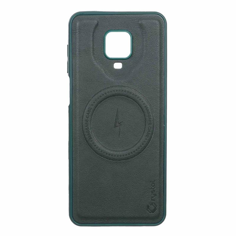 قاب گوشی Redmi Note 9S / Redmi Note 9 Pro شیائومی چرمی مگ سیف دار کلاسیک کریستال Crystal سخت HARD سبز کد 108987