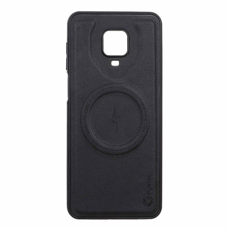 قاب گوشی Redmi Note 9S / Redmi Note 9 Pro شیائومی چرمی مگ سیف دار کلاسیک کریستال Crystal سخت HARD مشکی کد 108988