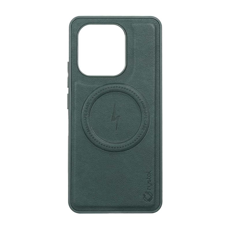قاب گوشی Redmi Note 13 4G شیائومی چرمی مگ سیف دار کلاسیک کریستال Crystal سخت HARD سبز کد 109005