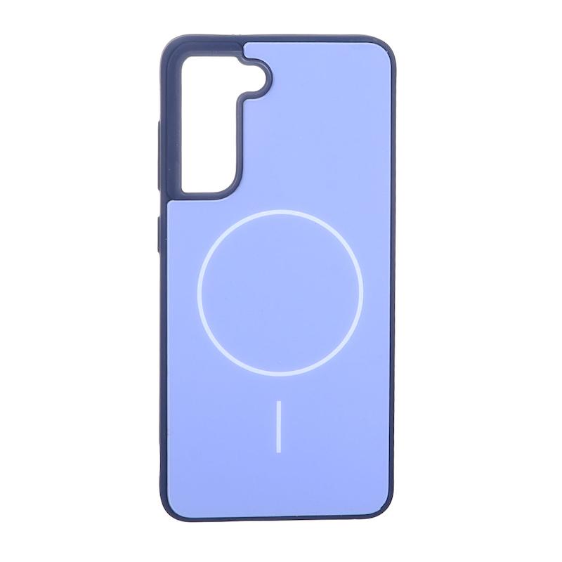 قاب گوشی Galaxy S21 FE سامسونگ طرح مگ سیف سخت HARD شیشه ای براق کلاسیک آبی کد 109249