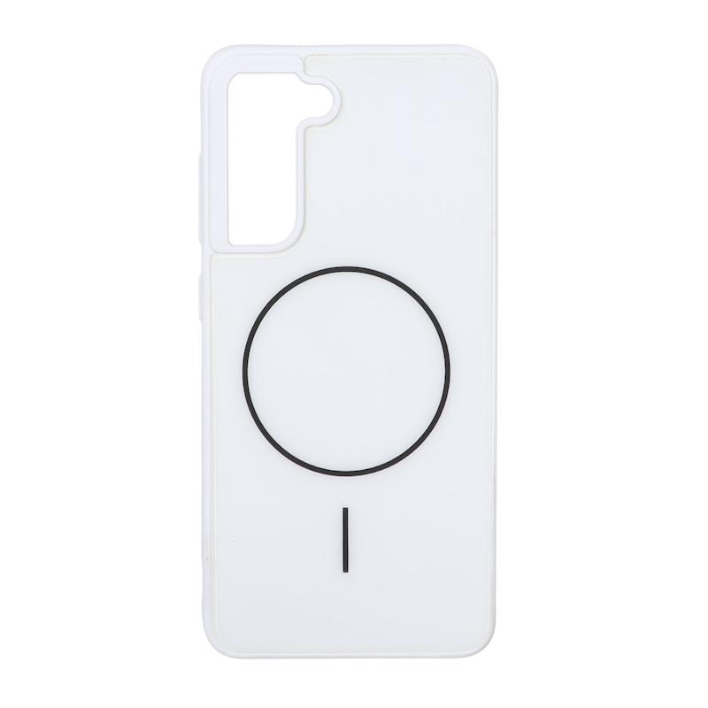 قاب گوشی Galaxy S21 FE سامسونگ طرح مگ سیف سخت HARD شیشه ای براق کلاسیک سفید کد 109251