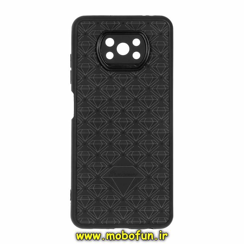 قاب گوشی Poco X3 / Poco X3 Pro شیائومی الماسی برجسته سیلیکونی ژله ای محافظ لنز دار مشکی کد 94778