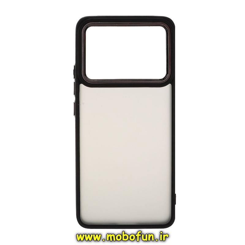قاب گوشی Poco X6 Pro / Redmi K70E شیائومی طرح پشت مات متال کیس دور سیلیکونی مشکی کد 94803