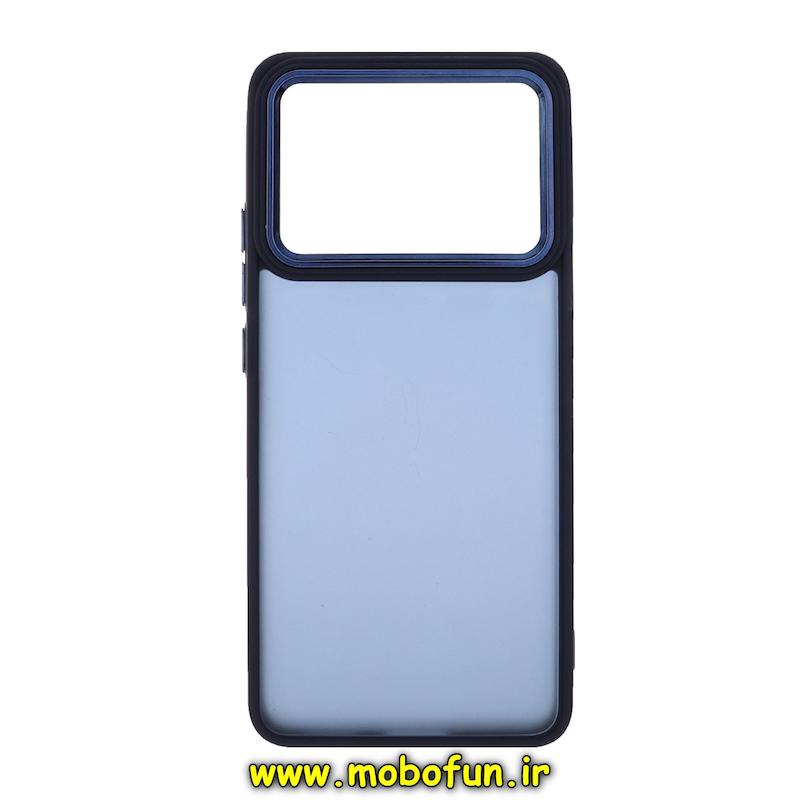 قاب گوشی Poco X6 Pro / Redmi K70E شیائومی طرح پشت مات متال کیس دور سیلیکونی سرمه ای کد 94806