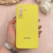 قاب گوشی Galaxy A56 سامسونگ سیلیکونی اورجینال پاک کنی درجه یک زیربسته زرد کد 109333
