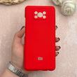 قاب گوشی Poco X3 NFC / Poco X3 Pro شیائومی سیلیکونی اورجینال پاک کنی درجه یک زیربسته قرمز کد 109411