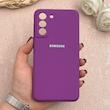 قاب گوشی Galaxy S21 FE سامسونگ سیلیکونی اورجینال پاک کنی درجه یک زیربسته بنفش کد 109653