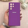 قاب گوشی Galaxy S22 Ultra سامسونگ سیلیکونی اورجینال پاک کنی درجه یک زیربسته بنفش کد 109660