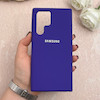 قاب گوشی Galaxy S22 Ultra سامسونگ سیلیکونی اورجینال پاک کنی درجه یک زیربسته بنفش تیره کد 109664