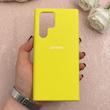 قاب گوشی Galaxy S22 Ultra سامسونگ سیلیکونی اورجینال پاک کنی درجه یک زیربسته زرد کد 109667