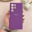 قاب گوشی Galaxy S23 Ultra سامسونگ سیلیکونی اورجینال پاک کنی درجه یک زیربسته بنفش کد 109673