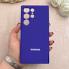 قاب گوشی Galaxy S23 Ultra سامسونگ سیلیکونی اورجینال پاک کنی درجه یک زیربسته بنفش تیره کد 109690