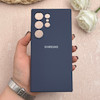 قاب گوشی Galaxy S24 Ultra سامسونگ سیلیکونی اورجینال پاک کنی درجه یک زیربسته سرمه ای کد 109695