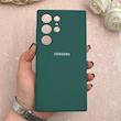 قاب گوشی Galaxy S24 Ultra سامسونگ سیلیکونی اورجینال پاک کنی درجه یک زیربسته سبز کد 109713