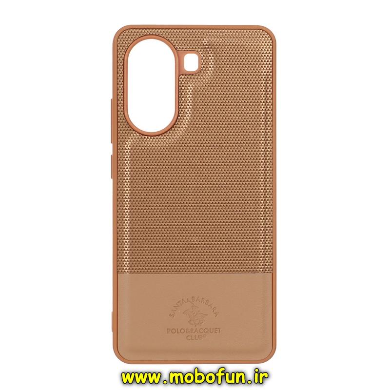 قاب گوشی Poco X7 Pro شیائومی چرمی سوزنی کلاسیک POLO پولو سخت HARD قهوه ای کد 94936