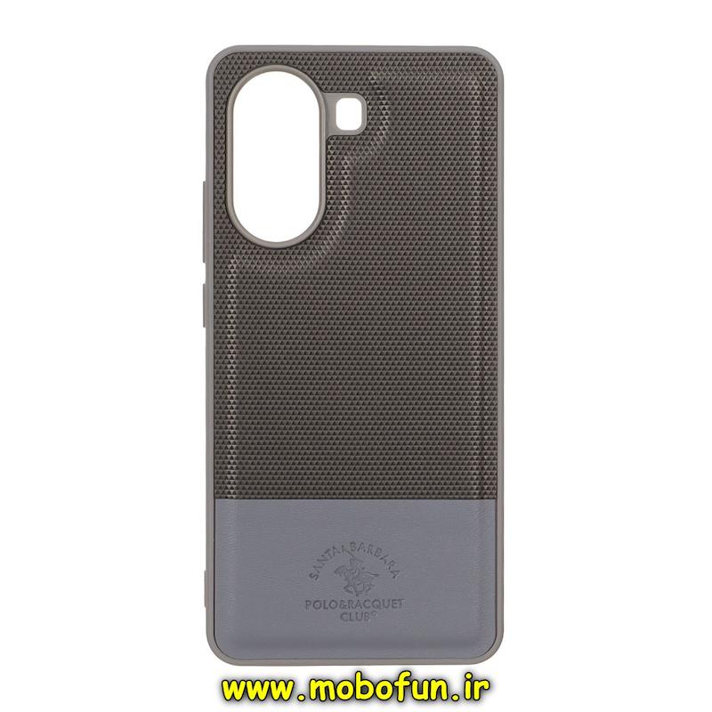 قاب گوشی Poco X7 Pro شیائومی چرمی سوزنی کلاسیک POLO پولو سخت HARD خاکستری کد 94937