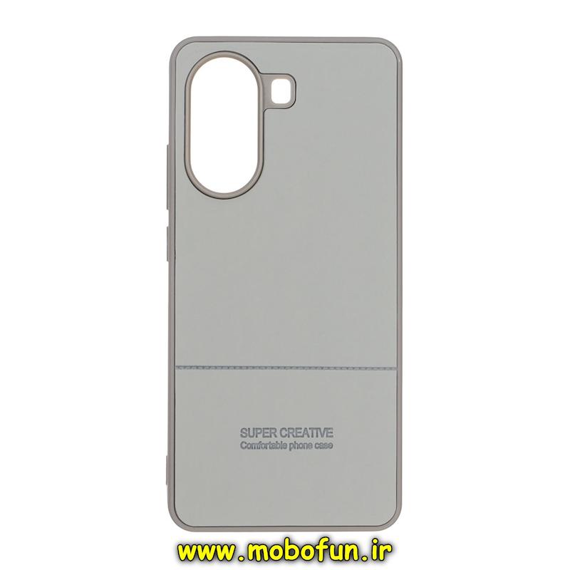 قاب گوشی Poco X7 Pro شیائومی اورجینال SUPER CREATIVE چرمی طرح دوخت HARD طوسی کد 94941