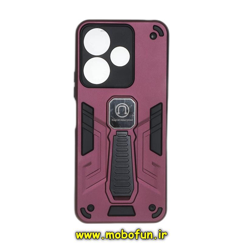 قاب گوشی Redmi 13 4G / Redmi 13 5G / Redmi 13X / Poco M6 4G شیائومی طرح ضد ضربه بتمن Magnet Adsorption هولدر دار محافظ لنز دار زرشکی کد 94977