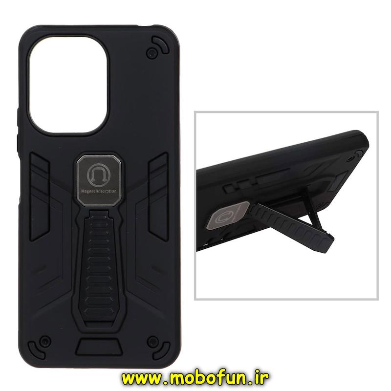 قاب گوشی Redmi 13C / Poco C65 شیائومی طرح ضد ضربه بتمن Magnet Adsorption هولدر دار مشکی کد 95008