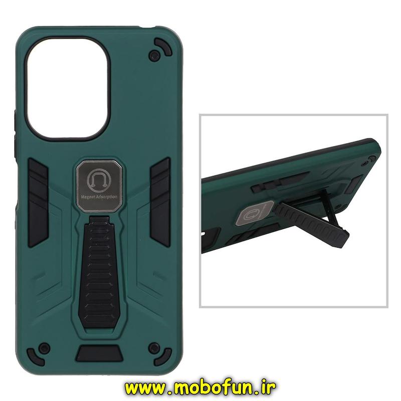 قاب گوشی Redmi 13C / Poco C65 شیائومی طرح ضد ضربه بتمن Magnet Adsorption هولدر دار سبز کد 95009