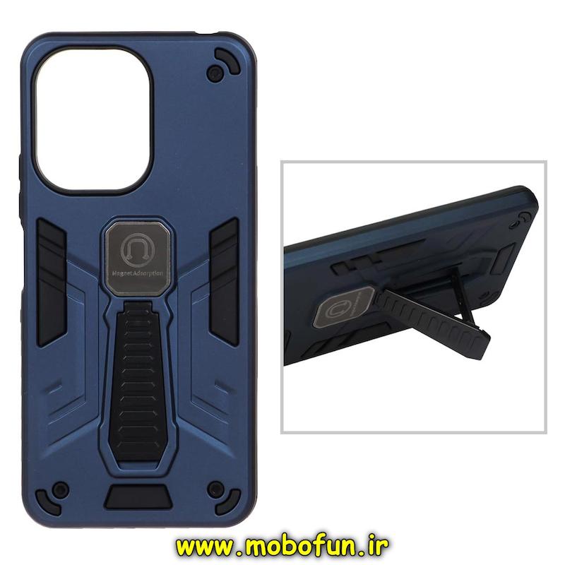 قاب گوشی Redmi 13C / Poco C65 شیائومی طرح ضد ضربه بتمن Magnet Adsorption هولدر دار سرمه ای کد 95012