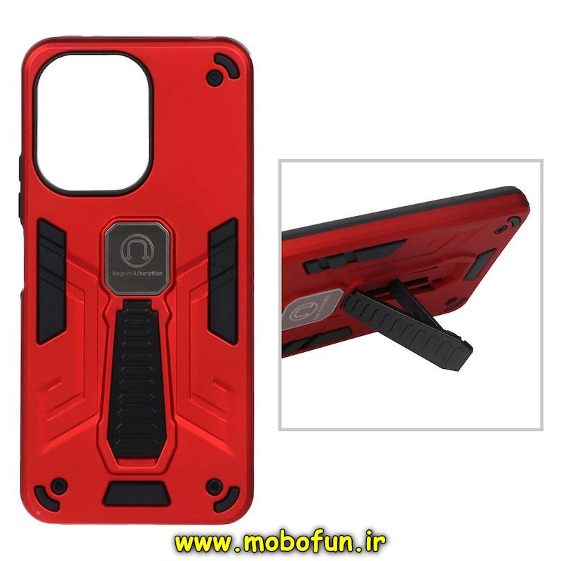 قاب گوشی Redmi 13C / Poco C65 شیائومی طرح ضد ضربه بتمن Magnet Adsorption هولدر دار قرمز کد 95013