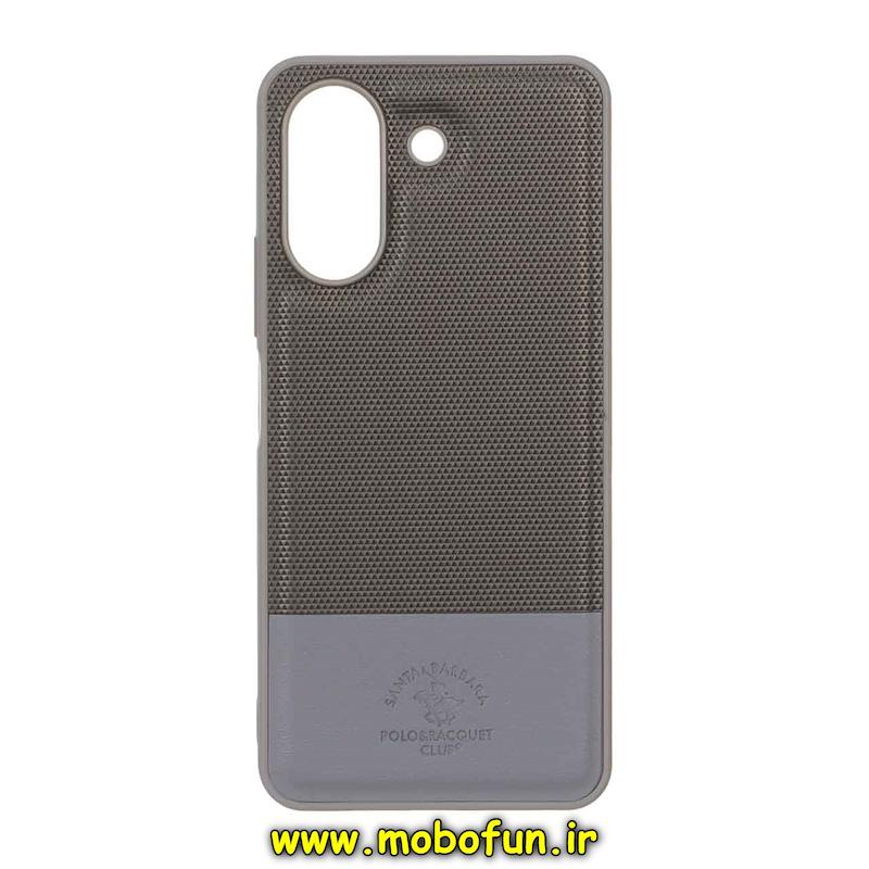 قاب گوشی Redmi 13C / Poco C65 شیائومی چرمی سوزنی کلاسیک POLO پولو سخت HARD خاکستری کد 95026