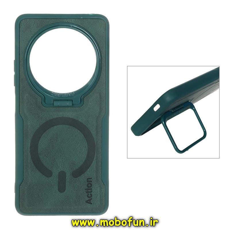 قاب گوشی Redmi 14C / Poco C75 / Redmi A4 شیائومی سیلیکونی نیوزون جیر استندشو Action لاکچری سبز کد 95031