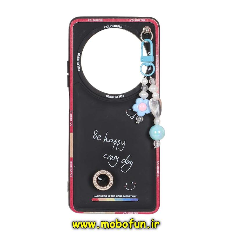 قاب گوشی Redmi 14C / Poco C75 / Redmi A4 شیائومی سیلیکونی ژله ای پافر New DISIGN آویزدار مشکی کد 95043