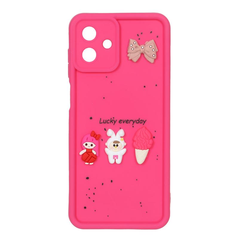 قاب گوشی Galaxy A07 سامسونگ Solid سولید عروسکی سیلیکونی برجسته سرخابی کد 109803