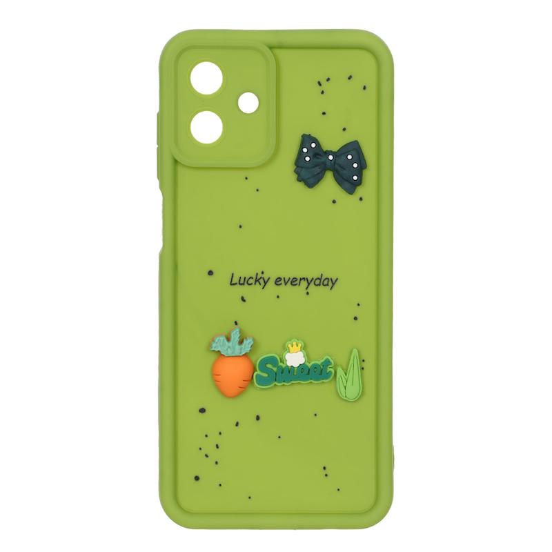 قاب گوشی Galaxy A07 سامسونگ Solid سولید عروسکی سیلیکونی برجسته سبز کد 109805