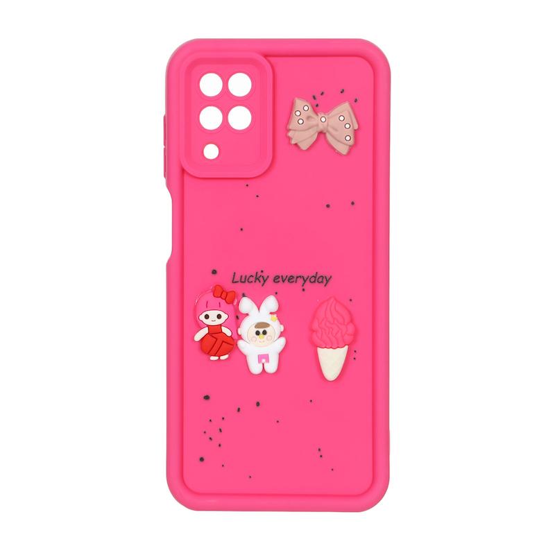 قاب گوشی Galaxy A12 / M12 سامسونگ Solid سولید عروسکی سیلیکونی برجسته سرخابی کد 109809