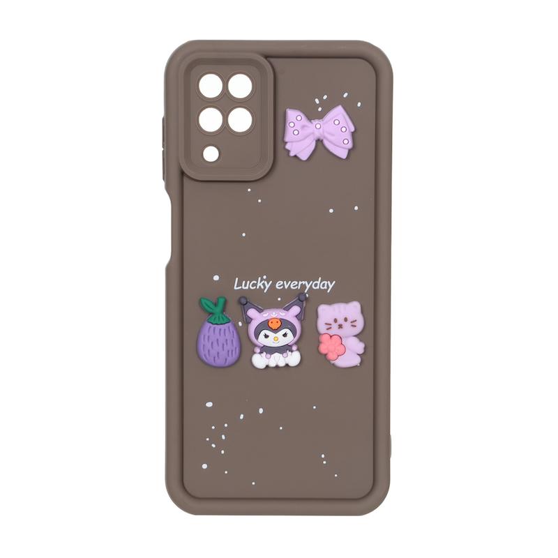 قاب گوشی Galaxy A12 / M12 سامسونگ Solid سولید عروسکی سیلیکونی برجسته قهوه ای کد 109811