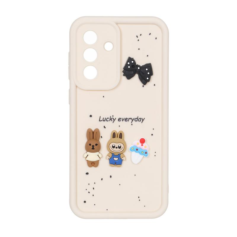 قاب گوشی Galaxy A36 / A56 سامسونگ Solid سولید عروسکی سیلیکونی برجسته کرم کد 109814