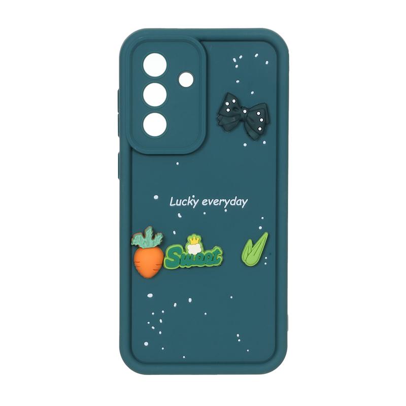 قاب گوشی Galaxy A36 / A56 سامسونگ Solid سولید عروسکی سیلیکونی برجسته سبز تیره کد 109819