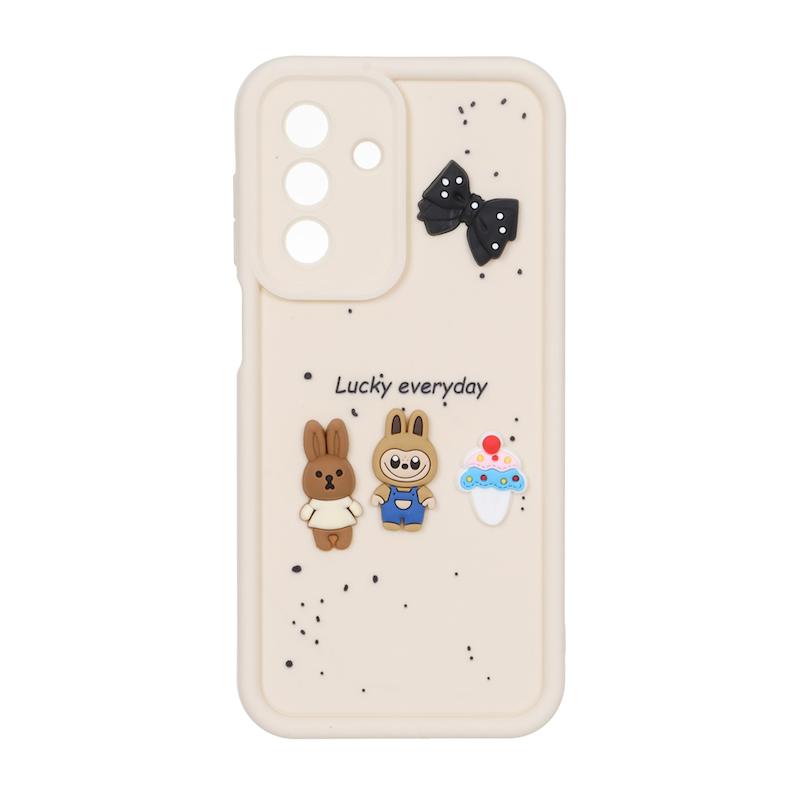 قاب گوشی Galaxy A26 سامسونگ Solid سولید عروسکی سیلیکونی برجسته کرم کد 109822