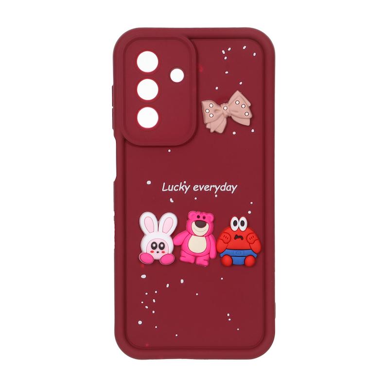 قاب گوشی Galaxy A26 سامسونگ Solid سولید عروسکی سیلیکونی برجسته زرشکی کد 109825