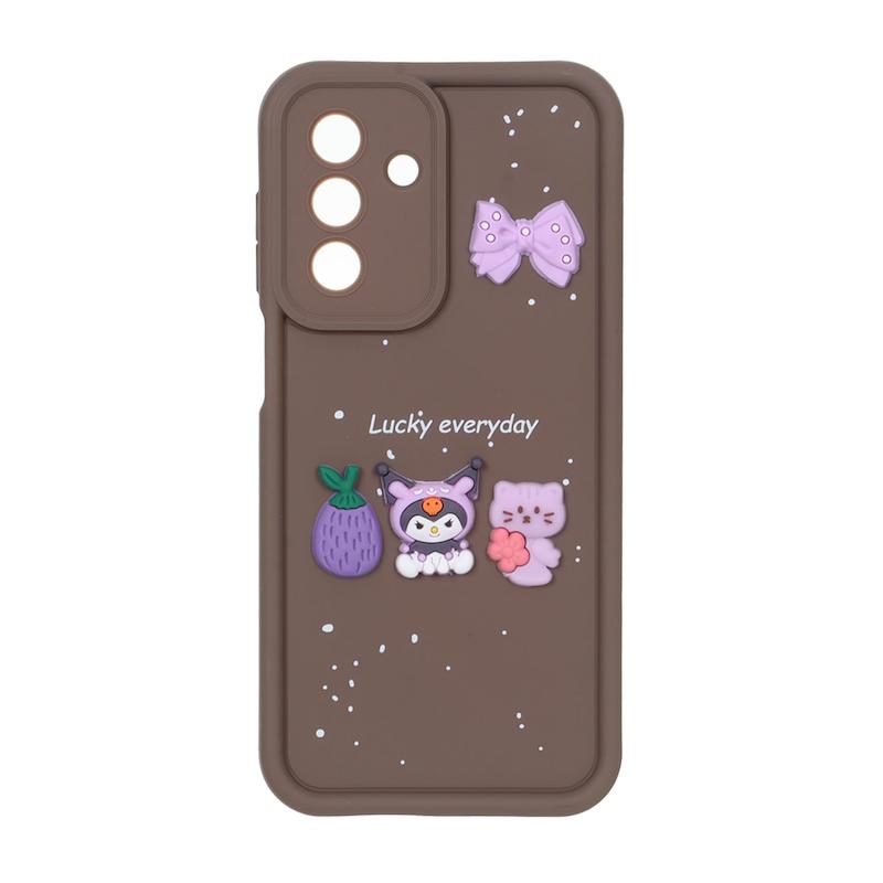 قاب گوشی Galaxy A26 سامسونگ Solid سولید عروسکی سیلیکونی برجسته قهوه ای کد 109826