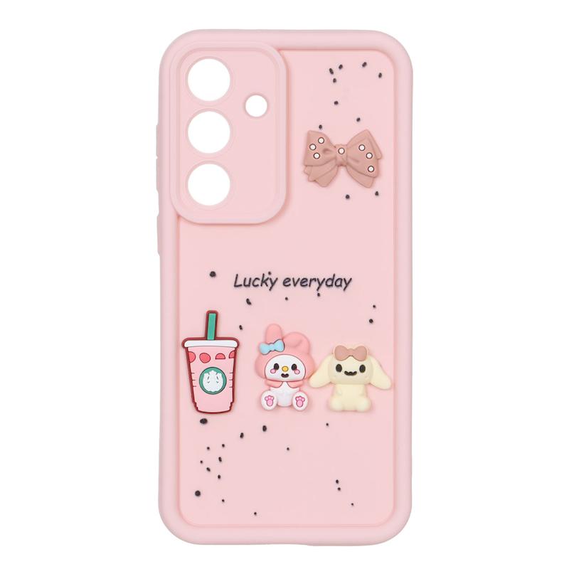 قاب گوشی Galaxy S25 FE سامسونگ Solid سولید عروسکی سیلیکونی برجسته صورتی کد 109830