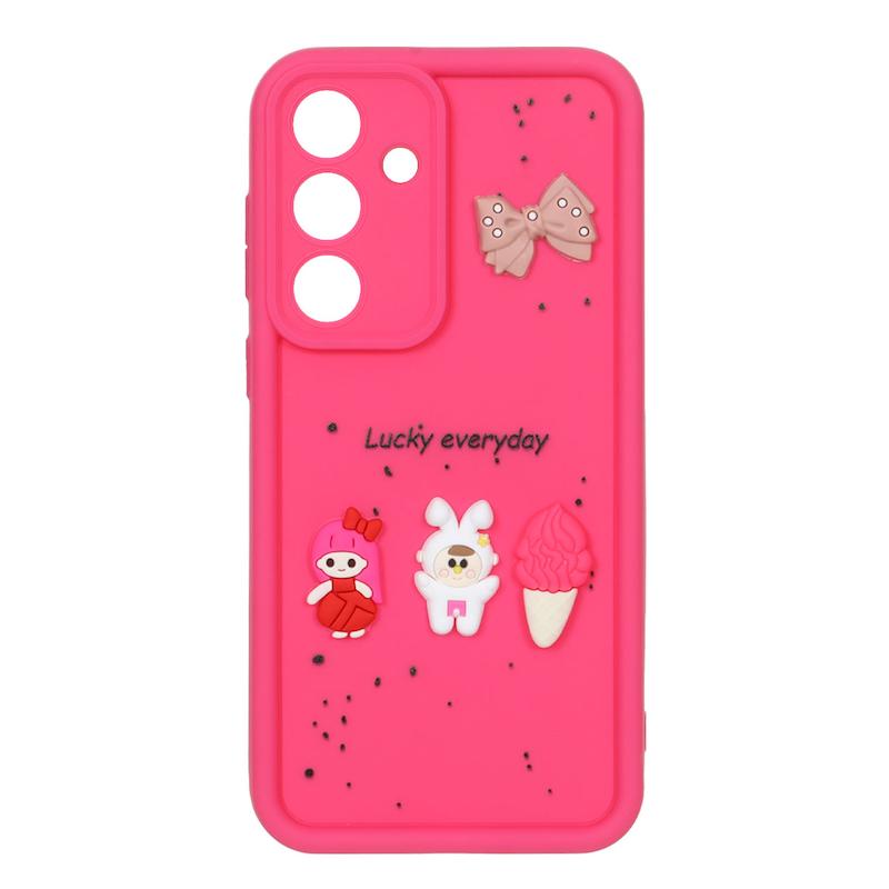 قاب گوشی Galaxy S25 FE سامسونگ Solid سولید عروسکی سیلیکونی برجسته سرخابی کد 109831