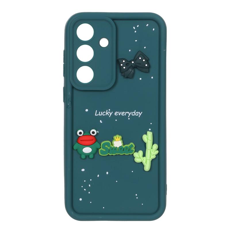 قاب گوشی Galaxy S25 FE سامسونگ Solid سولید عروسکی سیلیکونی برجسته سبز تیره کد 109834