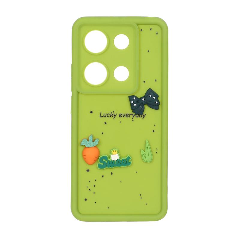 قاب گوشی Redmi Note 13 Pro 4G / Poco M6 Pro 4G شیائومی Solid سولید عروسکی سیلیکونی برجسته سبز کد 109851