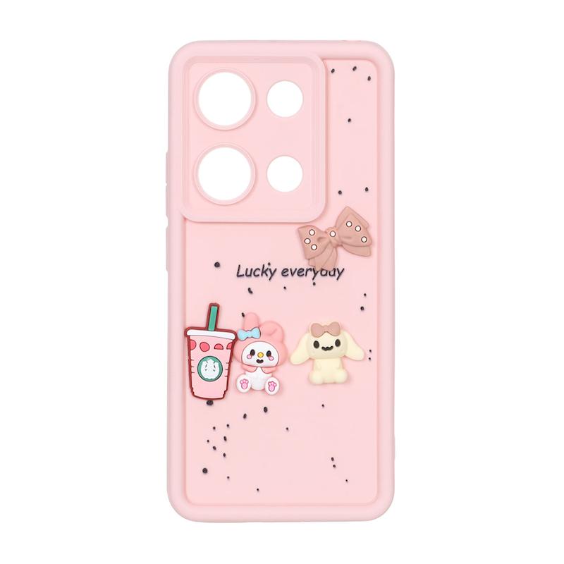 قاب گوشی Redmi Note 13 Pro 4G / Poco M6 Pro 4G شیائومی Solid سولید عروسکی سیلیکونی برجسته صورتی کد 109854