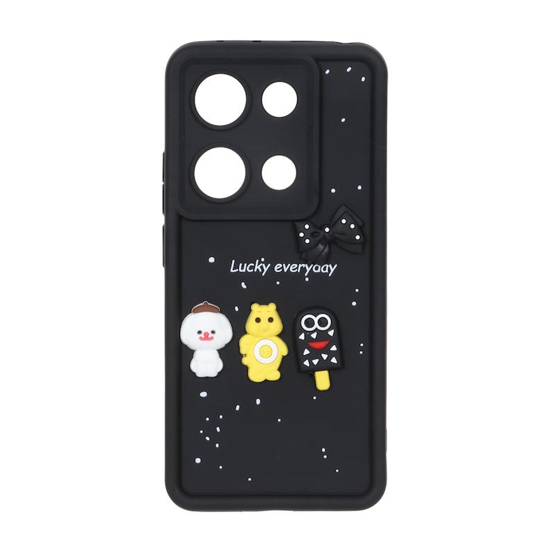 قاب گوشی Redmi Note 13 Pro 4G / Poco M6 Pro 4G شیائومی Solid سولید عروسکی سیلیکونی برجسته مشکی کد 109855