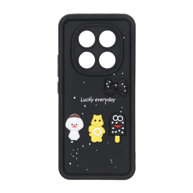 قاب گوشی Redmi Note 14 Pro 5G / Redmi Note 14 Pro Plus / Poco X7 شیائومی Solid سولید عروسکی سیلیکونی برجسته مشکی کد 109859